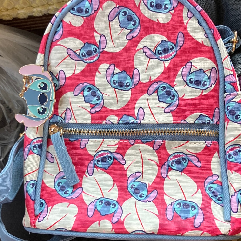 Disney Stitch Mini Backpack – Bioworld Tropical Leaf Print | NWOT